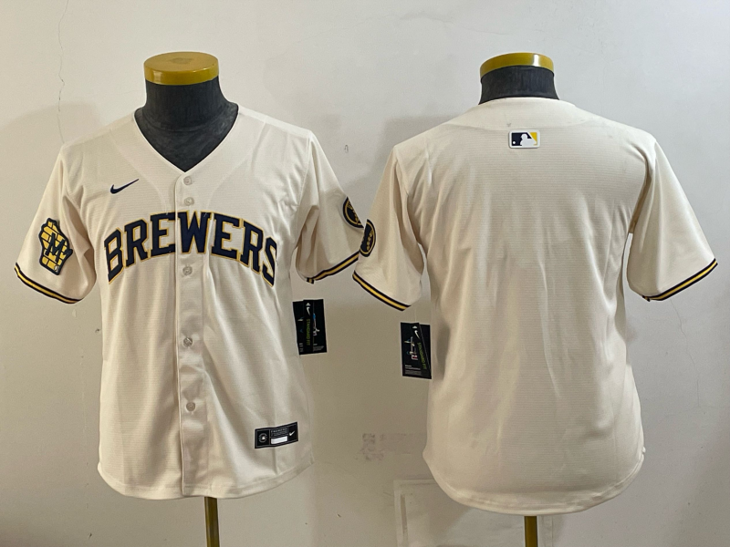 Youth 2026 Milwaukee Brewers blank cream Game Nike MLB Jersey 0915001